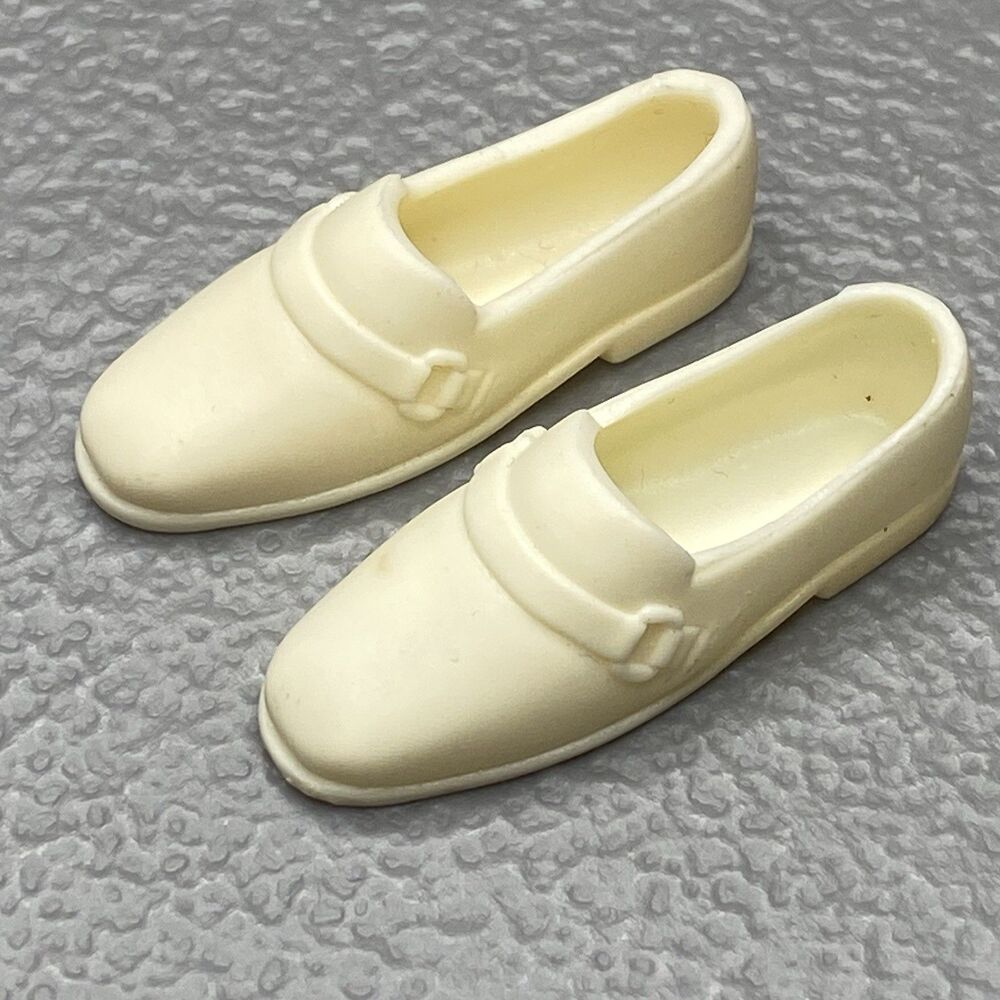 Vintage 1960s Ken Barbie Squishy Loafers Shoes Mod Era Korea Cream 1449 1431